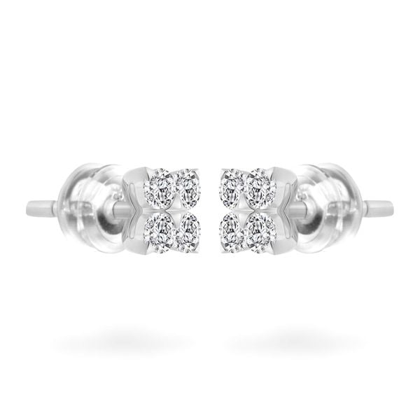 Hoa tai vàng trắng 14K gắn đá CZ DOJI AFEK000751F2CZ1