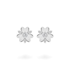 Hoa tai vàng trắng 14K gắn đá CZ DOJI AFEK000752F2CZ1