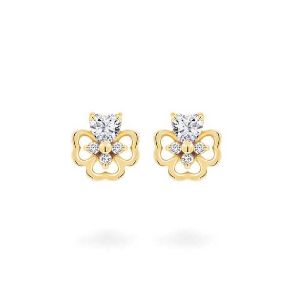 Hoa tai vàng vàng 14K gắn đá CZ DOJI AFEK000753F1CZ1