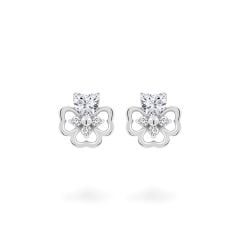 Hoa tai vàng trắng 14K gắn đá CZ DOJI AFEK000753F2CZ1