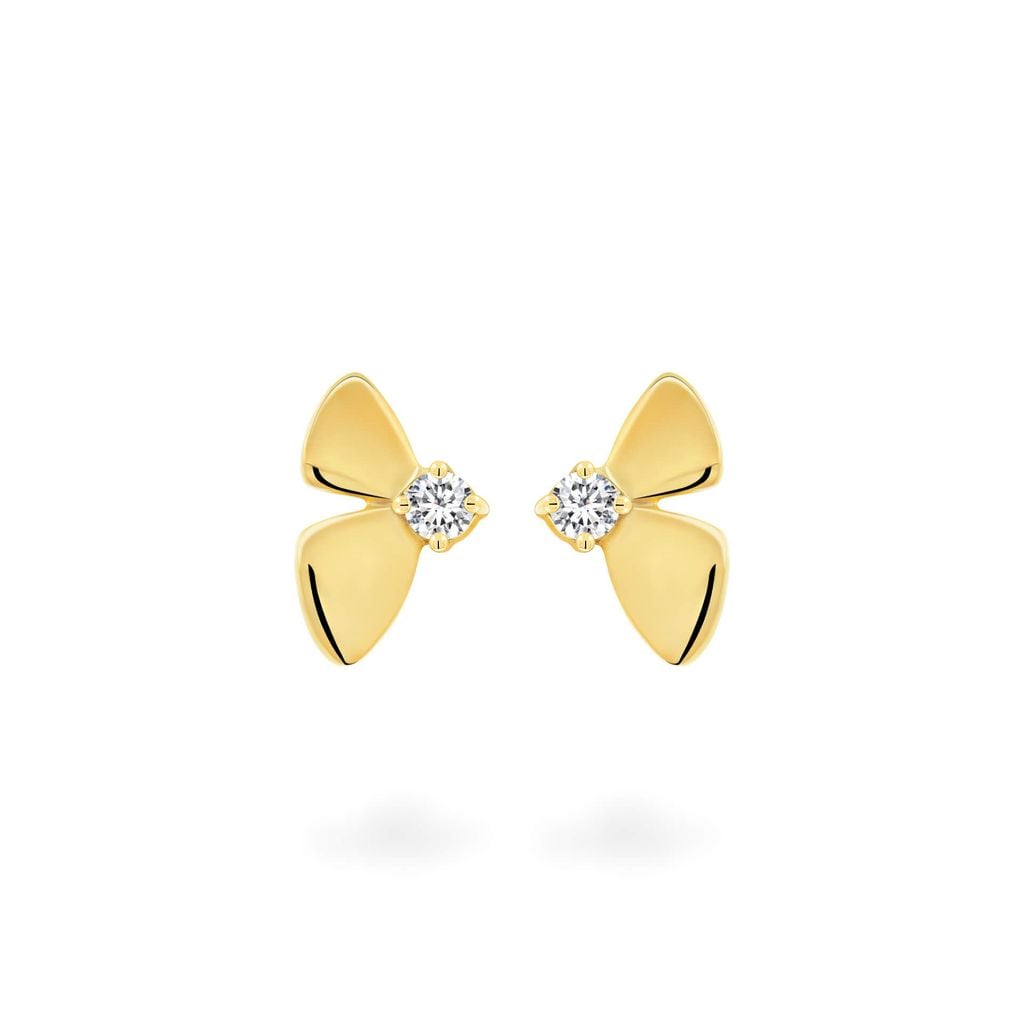 Hoa tai vàng vàng 14K gắn đá CZ DOJI AFEK000754F1CZ1 