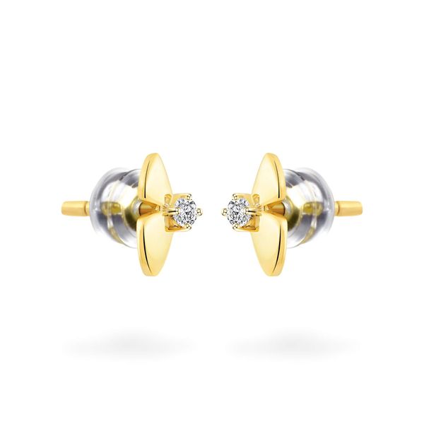 Hoa tai vàng vàng 14K gắn đá CZ DOJI AFEK000754F1CZ1