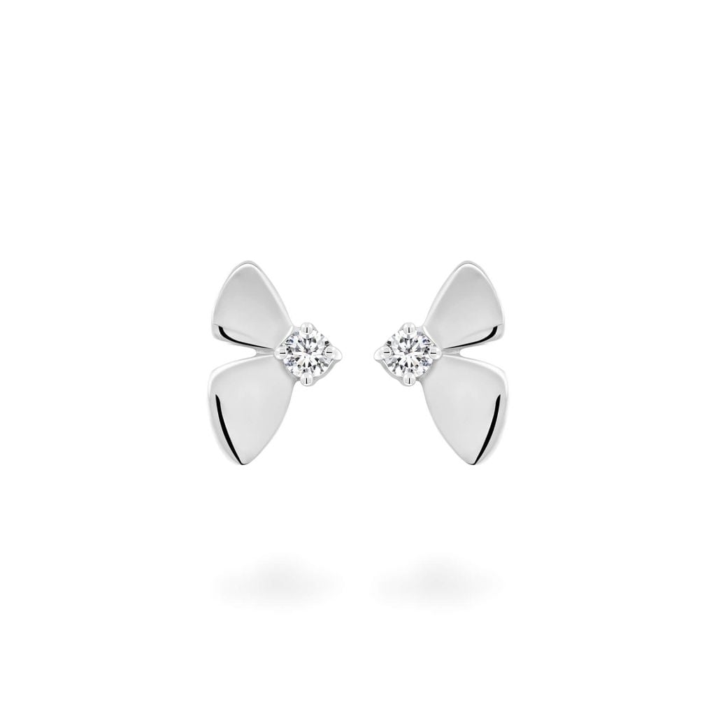 Hoa tai vàng trắng 14K gắn đá CZ DOJI AFEK000754F2CZ1 