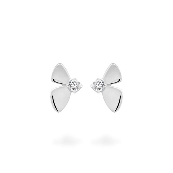 Hoa tai vàng trắng 14K gắn đá CZ DOJI AFEK000754F2CZ1