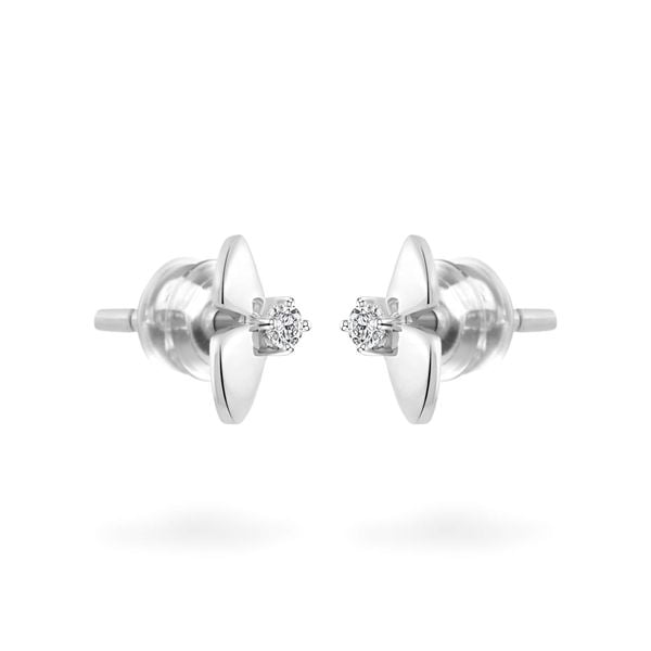 Hoa tai vàng trắng 14K gắn đá CZ DOJI AFEK000754F2CZ1