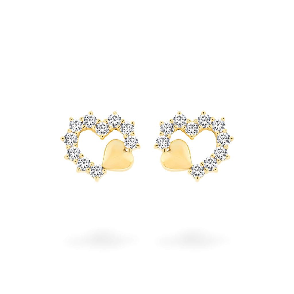 Hoa tai vàng vàng 14K gắn đá CZ DOJI AFEK000755F1CZ1 