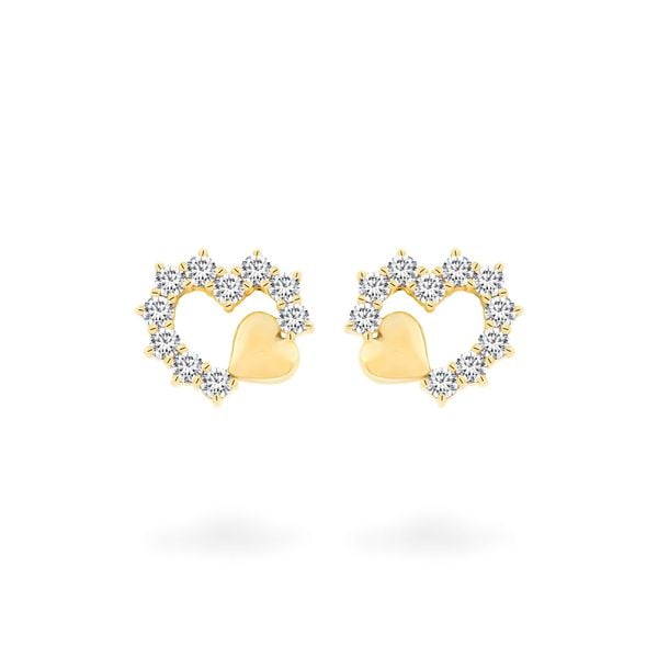 Hoa tai vàng vàng 14K gắn đá CZ DOJI AFEK000755F1CZ1