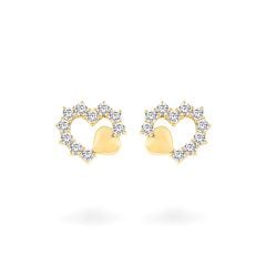 Hoa tai vàng vàng 14K gắn đá CZ DOJI AFEK000755F1CZ1