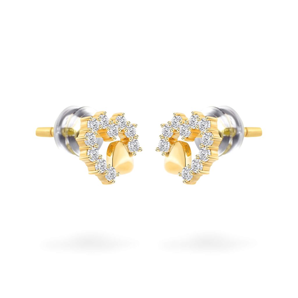 Hoa tai vàng vàng 14K gắn đá CZ DOJI AFEK000755F1CZ1 