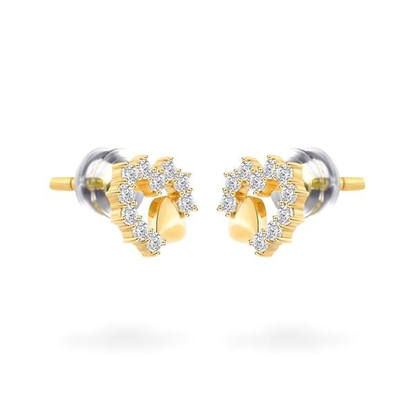 Hoa tai vàng vàng 14K gắn đá CZ DOJI AFEK000755F1CZ1