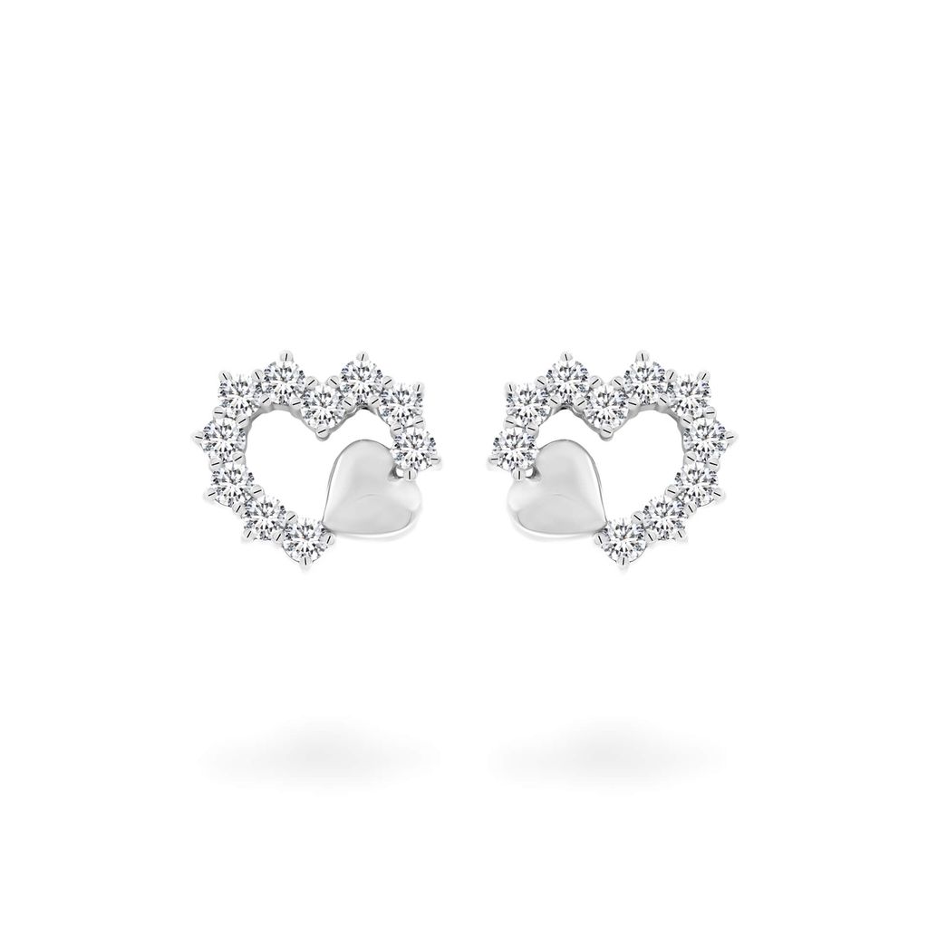 Hoa tai vàng trắng 14K gắn đá CZ DOJI AFEK000755F2CZ1 