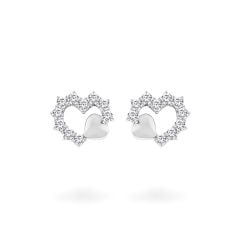 Hoa tai vàng trắng 14K gắn đá CZ DOJI AFEK000755F2CZ1