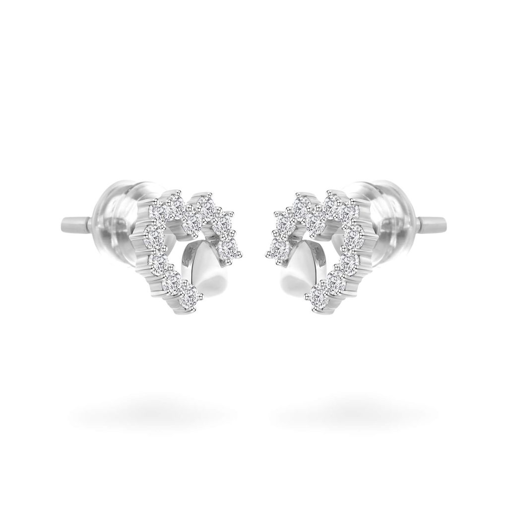 Hoa tai vàng trắng 14K gắn đá CZ DOJI AFEK000755F2CZ1 