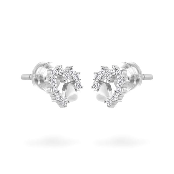 Hoa tai vàng trắng 14K gắn đá CZ DOJI AFEK000755F2CZ1