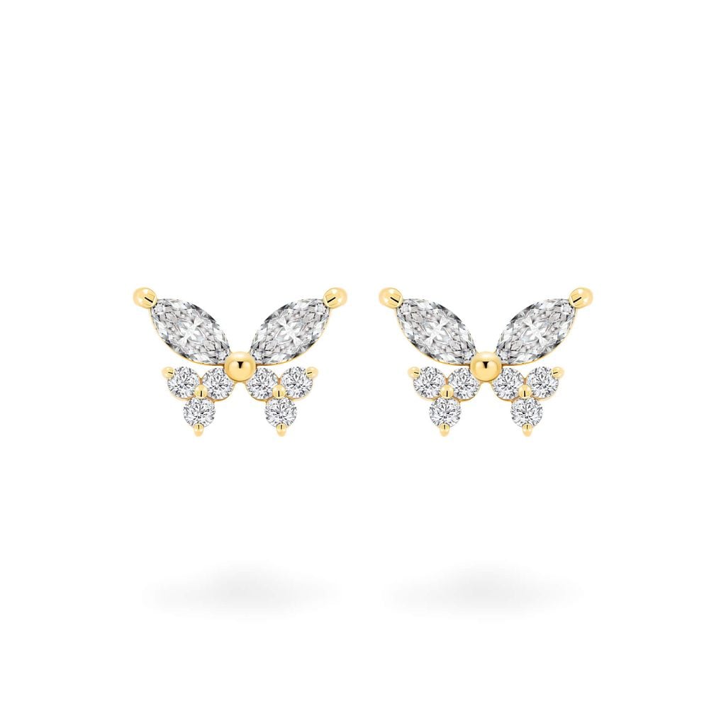 Hoa tai vàng vàng 14K gắn đá CZ DOJI AFEK000756F1CZ1 