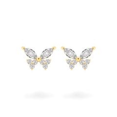 Hoa tai vàng vàng 14K gắn đá CZ DOJI AFEK000756F1CZ1