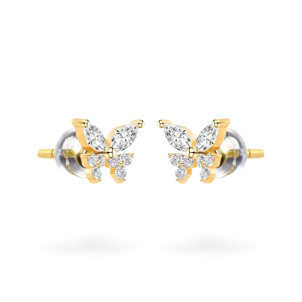 Hoa tai vàng vàng 14K gắn đá CZ DOJI AFEK000756F1CZ1 