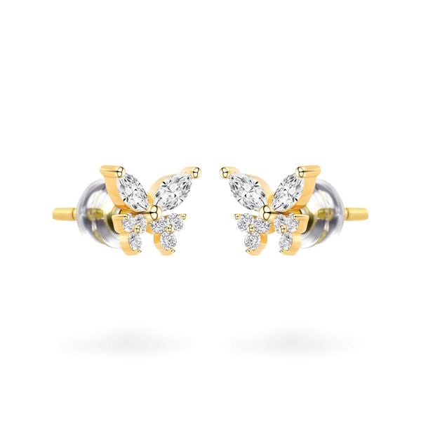 Hoa tai vàng vàng 14K gắn đá CZ DOJI AFEK000756F1CZ1