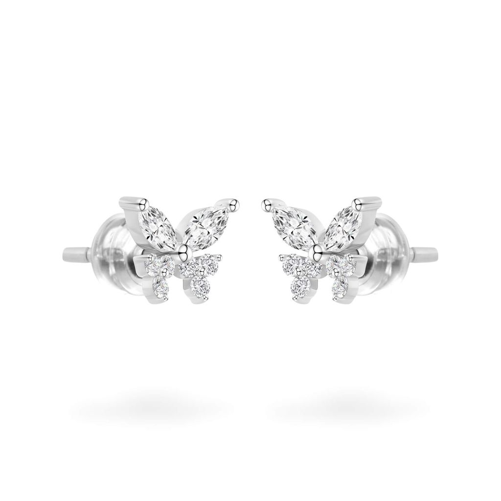 Hoa tai vàng trắng 14K gắn đá CZ DOJI AFEK000756F2CZ1 