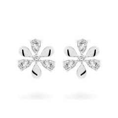 Hoa tai vàng trắng 14K gắn đá CZ DOJI AFEK000787F2CZ1