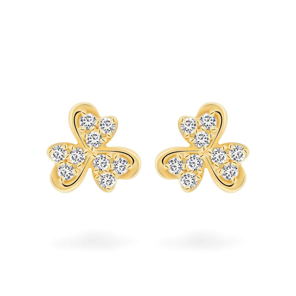 Hoa tai vàng vàng 14K gắn đá CZ DOJI AFEK000788F1CZ1 