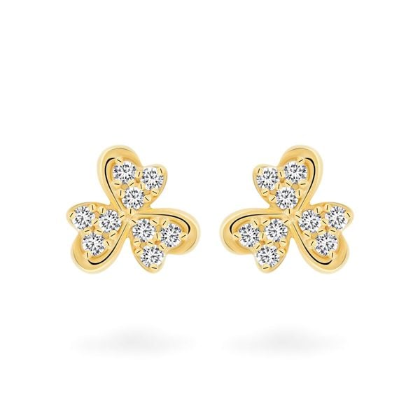 Hoa tai vàng vàng 14K gắn đá CZ DOJI AFEK000788F1CZ1