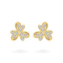 Hoa tai vàng vàng 14K gắn đá CZ DOJI AFEK000788F1CZ1