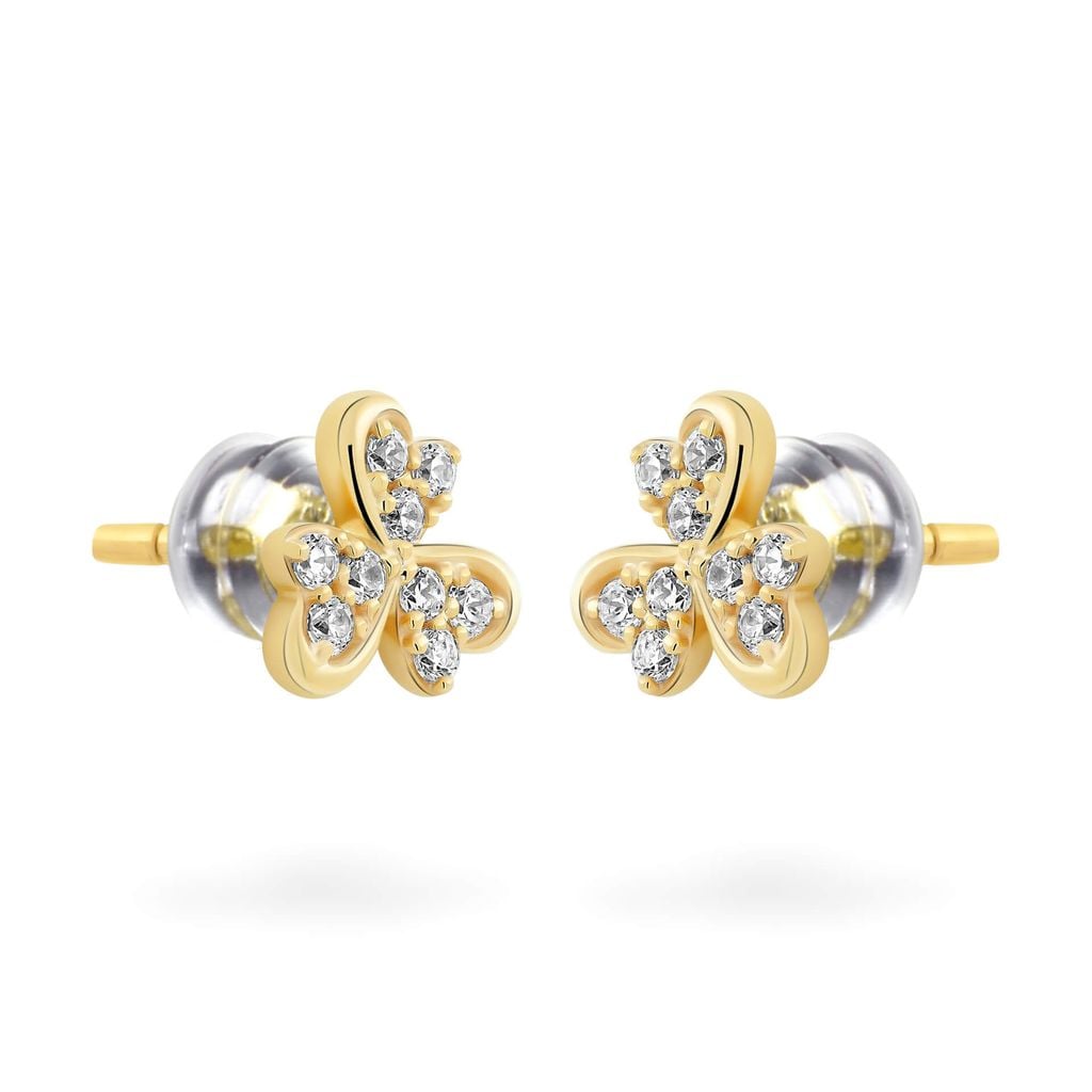 Hoa tai vàng vàng 14K gắn đá CZ DOJI AFEK000788F1CZ1 