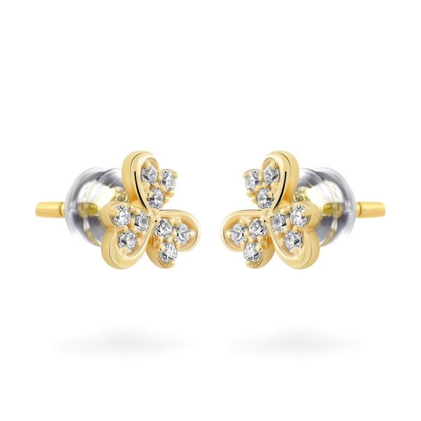 Hoa tai vàng vàng 14K gắn đá CZ DOJI AFEK000788F1CZ1