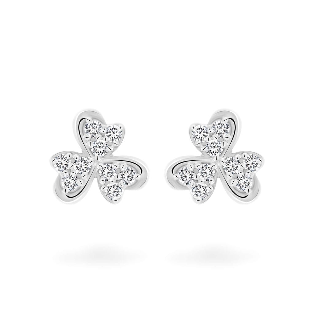 Hoa tai vàng trắng 14K gắn đá CZ DOJI AFEK000788F2CZ1 