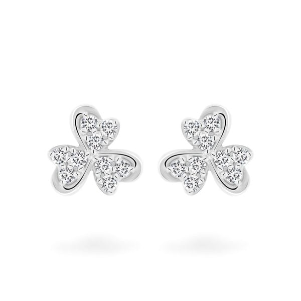 Hoa tai vàng trắng 14K gắn đá CZ DOJI AFEK000788F2CZ1