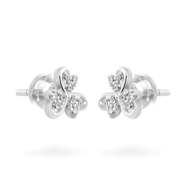 Hoa tai vàng trắng 14K gắn đá CZ DOJI AFEK000788F2CZ1