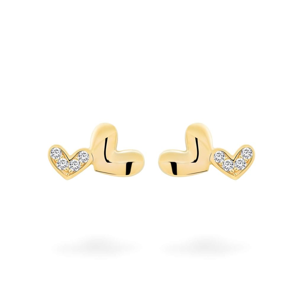 Hoa tai vàng vàng 14K gắn đá CZ DOJI AFEK000791F1CZ1 