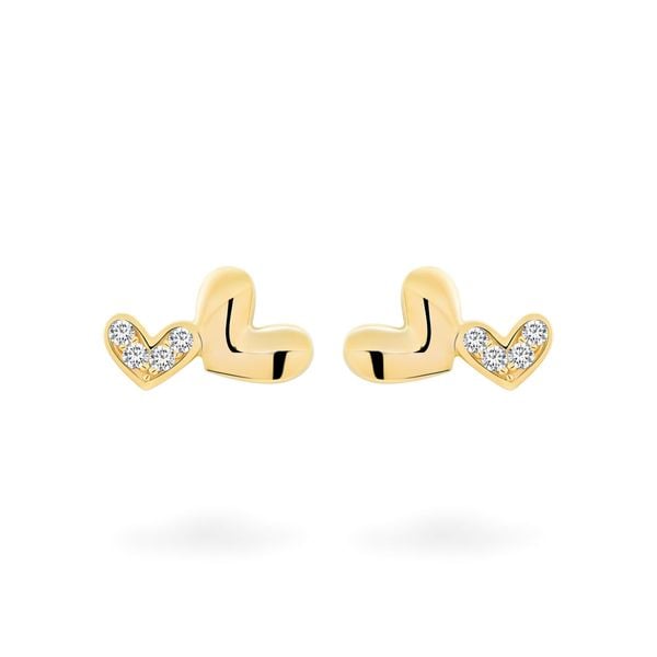 Hoa tai vàng vàng 14K gắn đá CZ DOJI AFEK000791F1CZ1