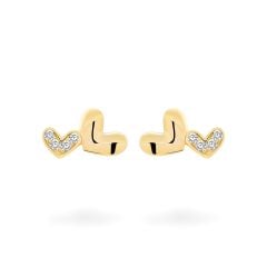 Hoa tai vàng vàng 14K gắn đá CZ DOJI AFEK000791F1CZ1