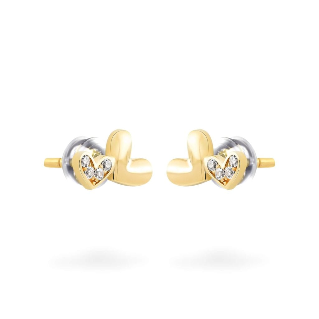 Hoa tai vàng vàng 14K gắn đá CZ DOJI AFEK000791F1CZ1 