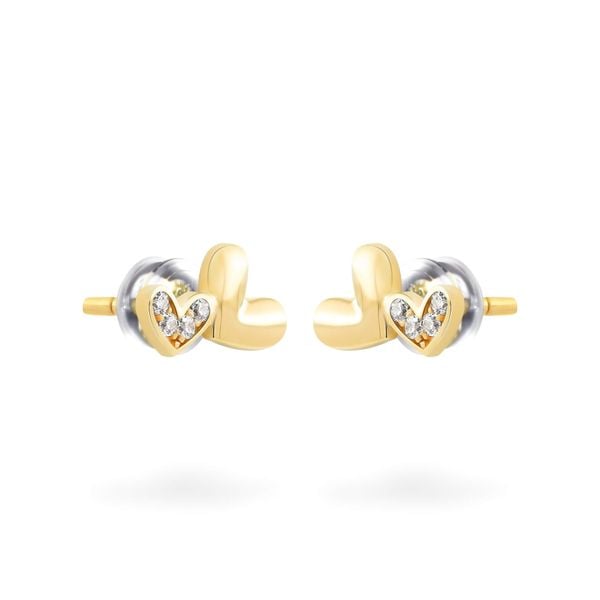 Hoa tai vàng vàng 14K gắn đá CZ DOJI AFEK000791F1CZ1