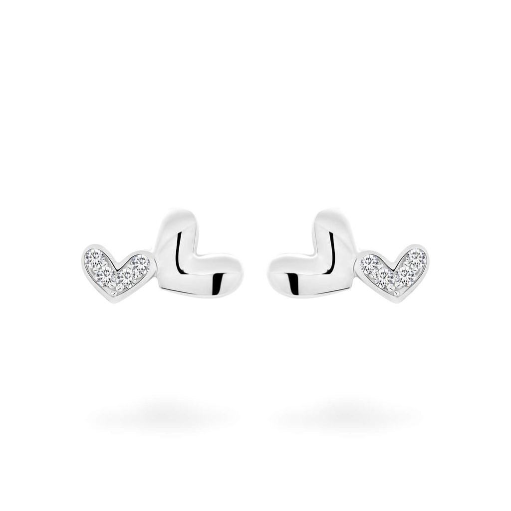 Hoa tai vàng trắng 14K gắn đá CZ DOJI AFEK000791F2CZ1 