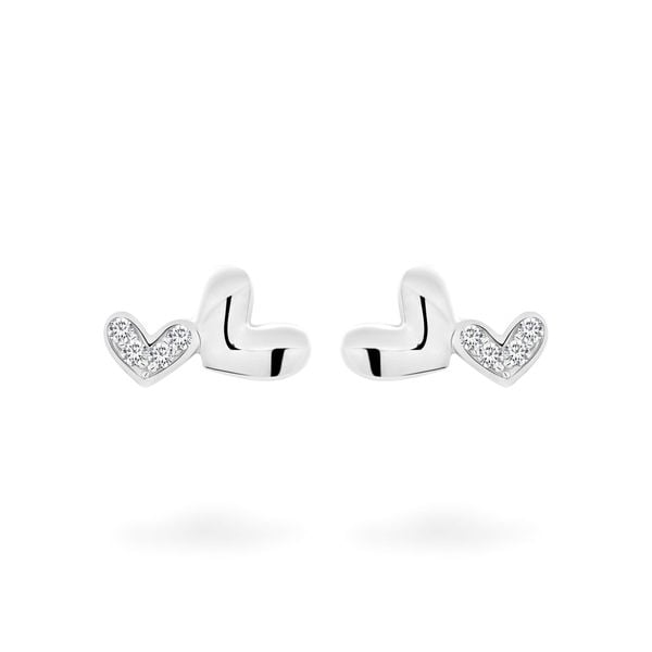 Hoa tai vàng trắng 14K gắn đá CZ DOJI AFEK000791F2CZ1