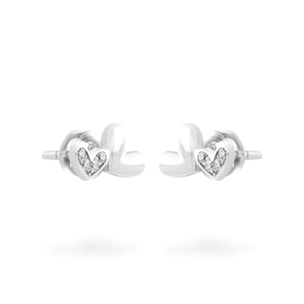 Hoa tai vàng trắng 14K gắn đá CZ DOJI AFEK000791F2CZ1