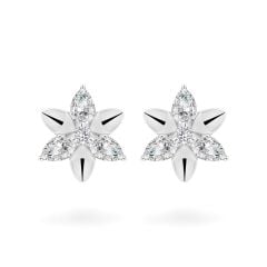 Hoa tai vàng trắng 14K gắn đá CZ DOJI AFEK000792F2CZ1