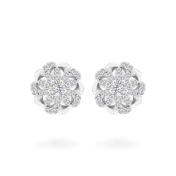 Hoa tai vàng trắng 18K gắn đá CZ DOJI AFEM000557D2CZ1