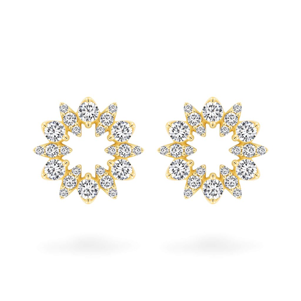 Hoa tai vàng vàng 18K gắn đá CZ DOJI AFEM001017D1CZ1 