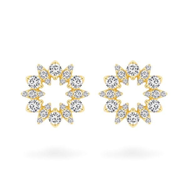 Hoa tai vàng vàng 18K gắn đá CZ DOJI AFEM001017D1CZ1