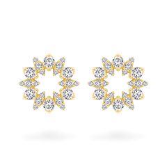 Hoa tai vàng vàng 18K gắn đá CZ DOJI AFEM001017D1CZ1