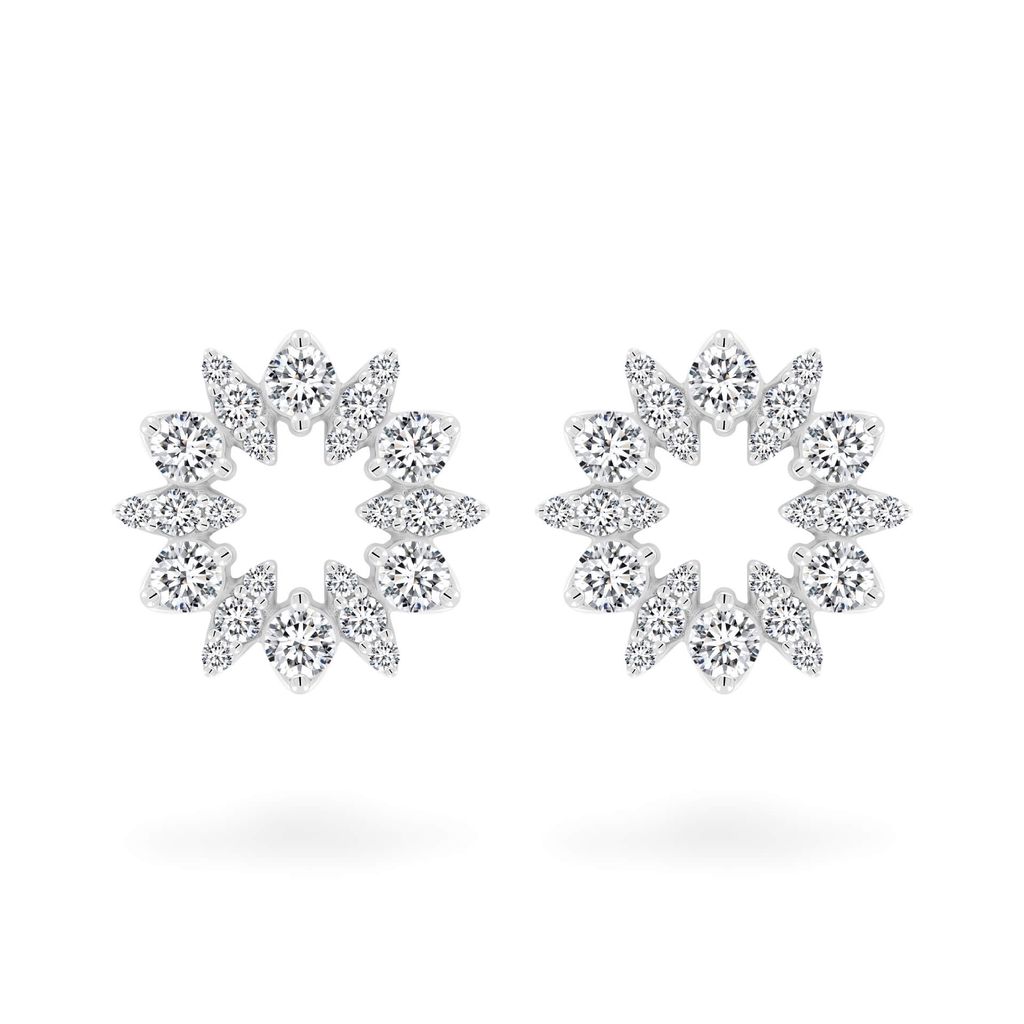 Hoa tai vàng trắng 18K gắn đá CZ DOJI AFEM001017D2CZ1 