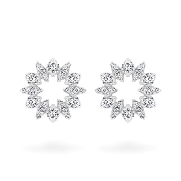 Hoa tai vàng trắng 18K gắn đá CZ DOJI AFEM001017D2CZ1