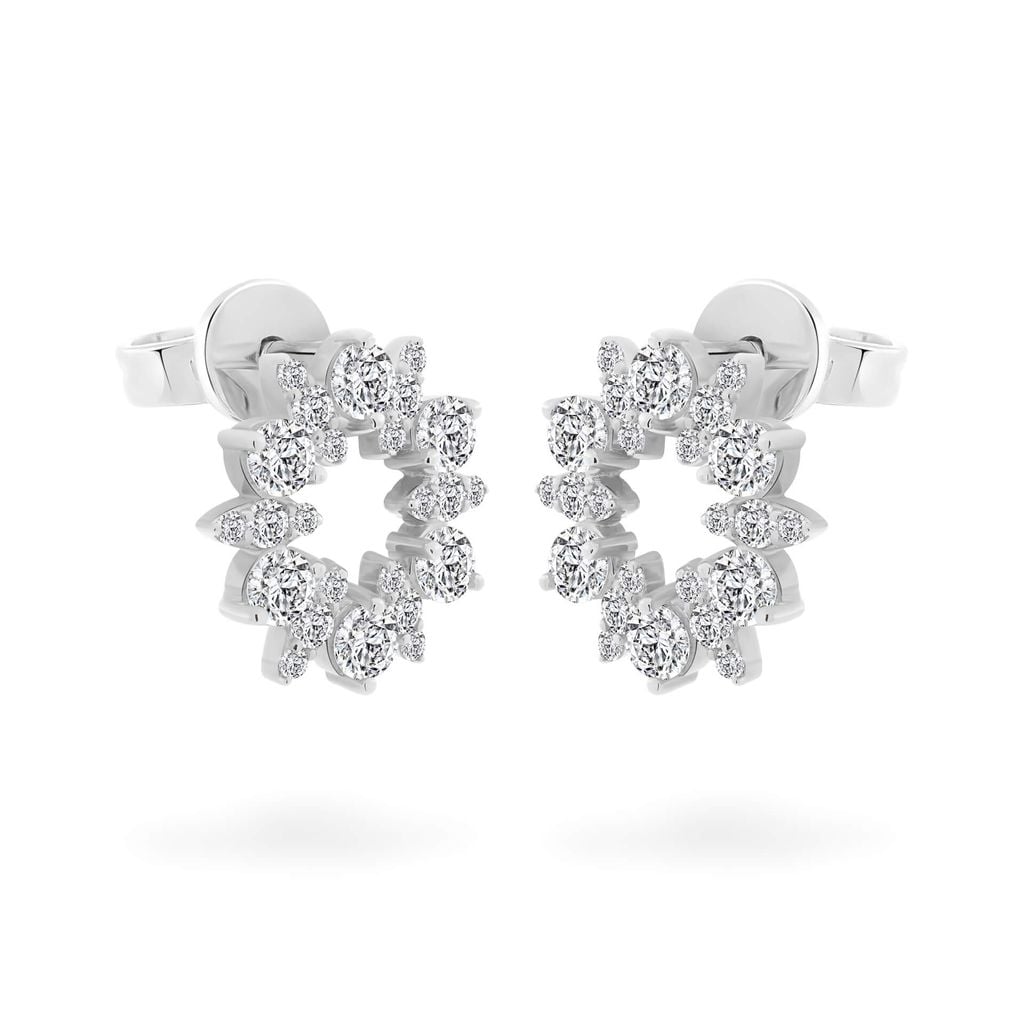 Hoa tai vàng trắng 18K gắn đá CZ DOJI AFEM001017D2CZ1 