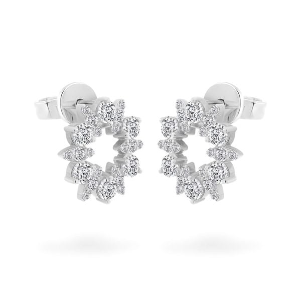 Hoa tai vàng trắng 18K gắn đá CZ DOJI AFEM001017D2CZ1