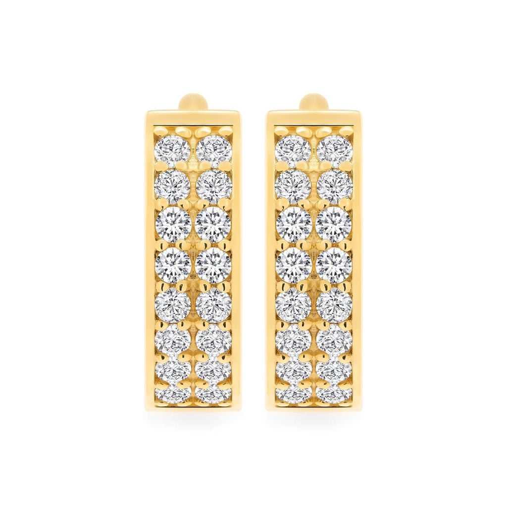 Hoa tai vàng vàng 18K gắn đá CZ DOJI AFEM001020D1CZ1 